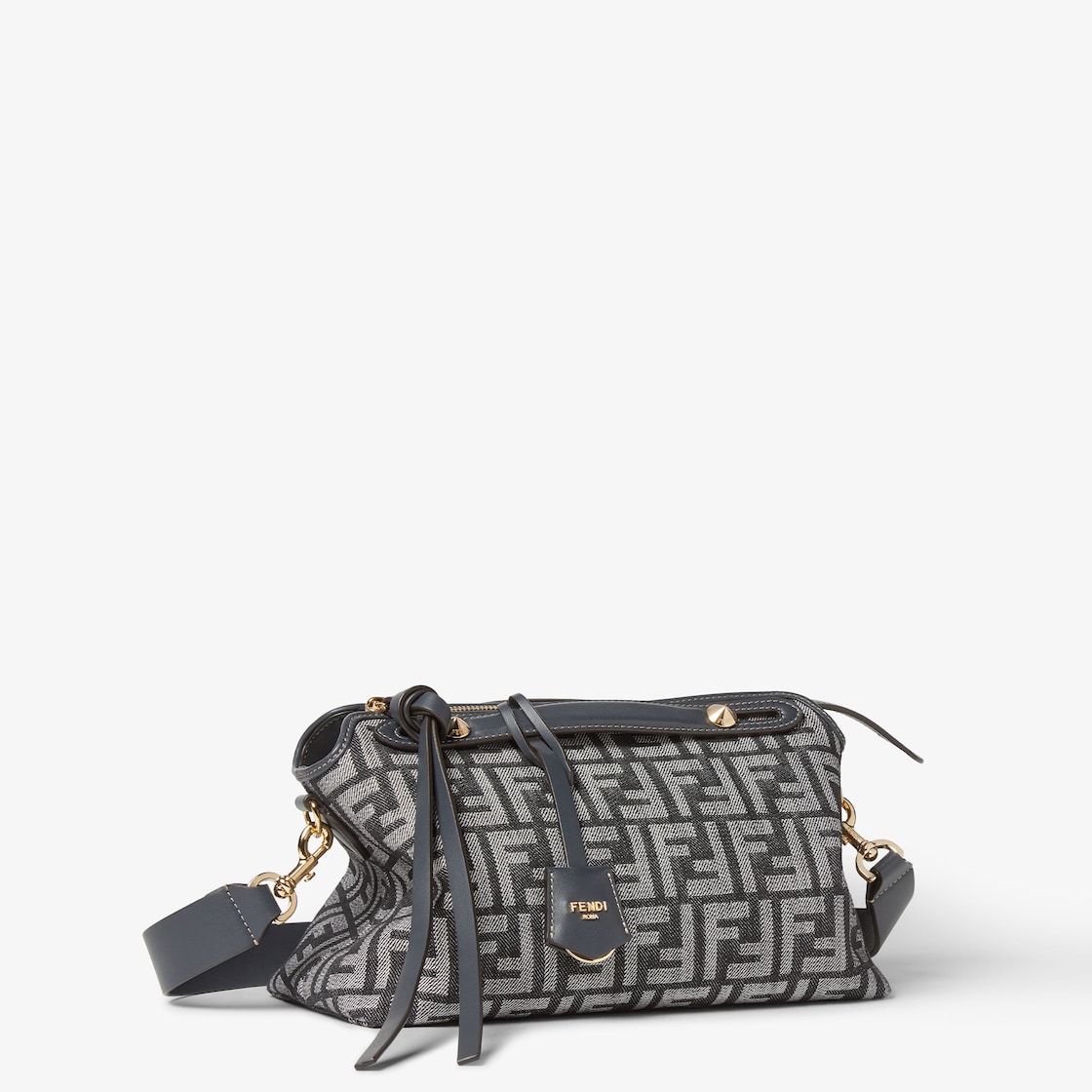 FENDI By The Way Soft Medium Dark blue denim-effect FF jacquard bag - Image 6